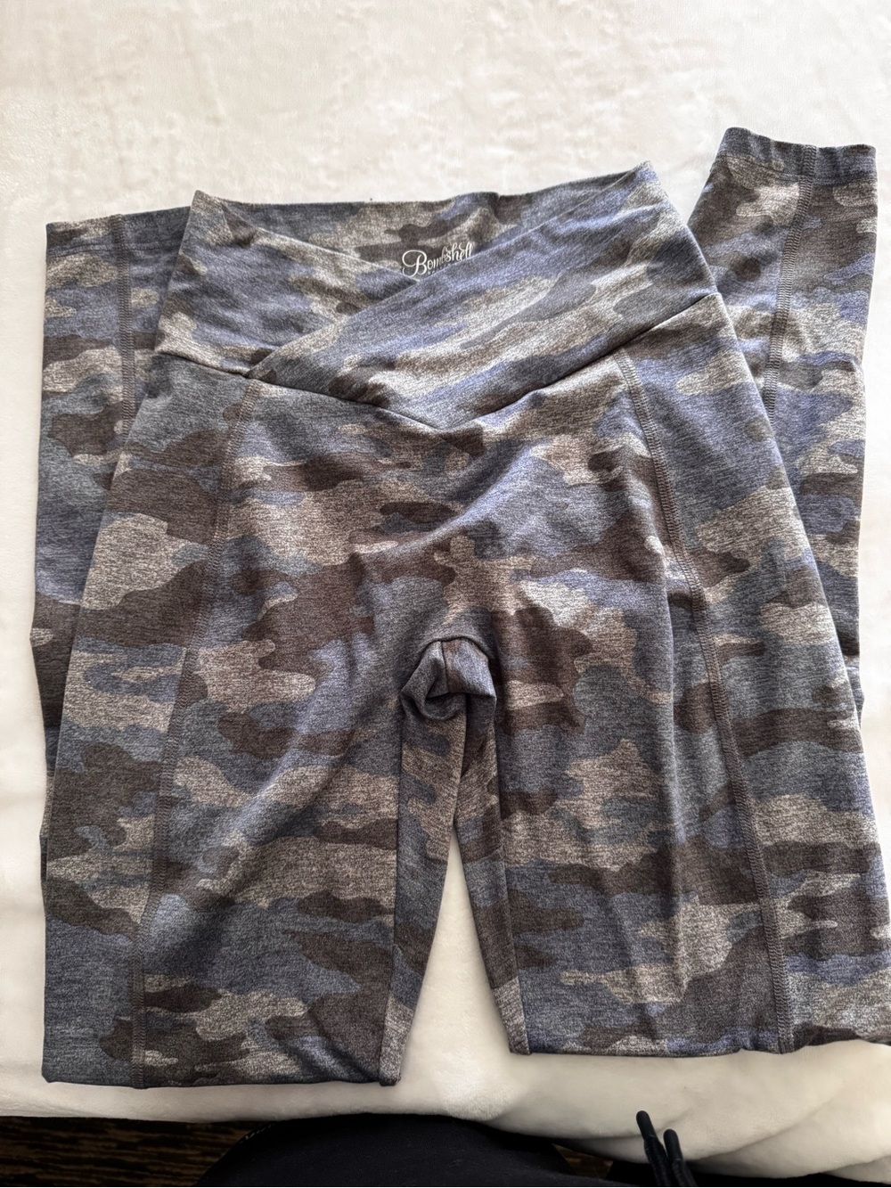 BeBold Gray Camo High-Waist Leggings